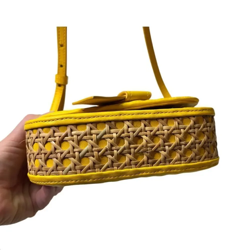 Talbots Yellow Bow and Basket Weave Crossbody Purse | Dressy | Party | Summer